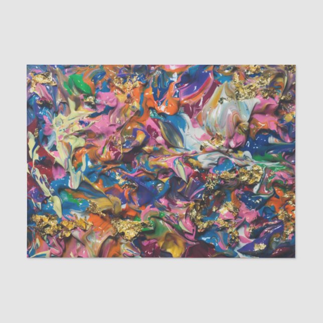 Farbige und Abstrakte Acryl-Blume Leinwand Seidenpapier (Vorderseite)