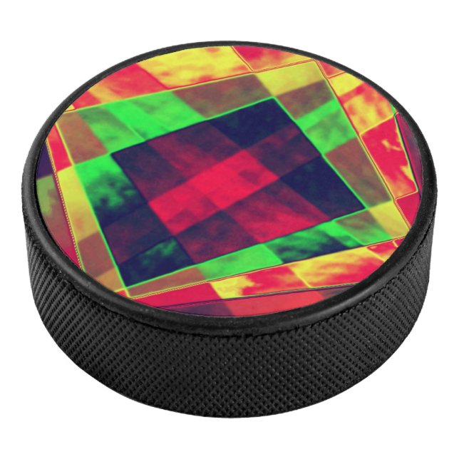 Farbige und geneigte Quadrate und Rechtecke Eishockey Puck (3/4)