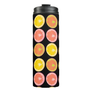 Farbige und helle Grapefruit-Scheiben Thermosbecher