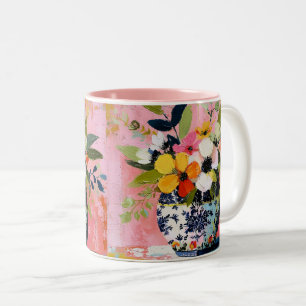 Farbige und lebendige Blumenvase Zweifarbige Tasse