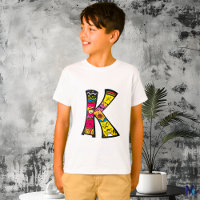 Farbige und lustige Monogram K Tribal und Doodle S