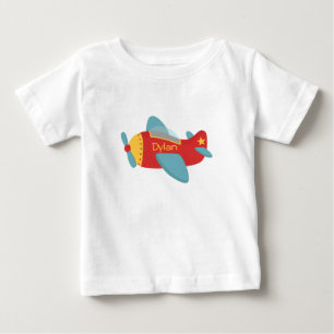 Farbige und niedliche Cartoon-Flugzeug Baby T-shirt
