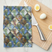 Farbige und polierte Fliesen aus Holz oder Stein