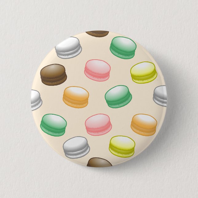 Farbige und schöne Macarons Button (Vorderseite)