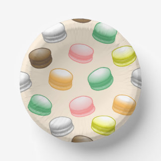 Farbige und schöne Macarons Pappteller