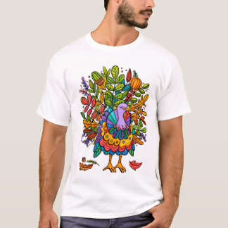 Farbige und unglaublich lustige Truthahn-Darstellu T-Shirt