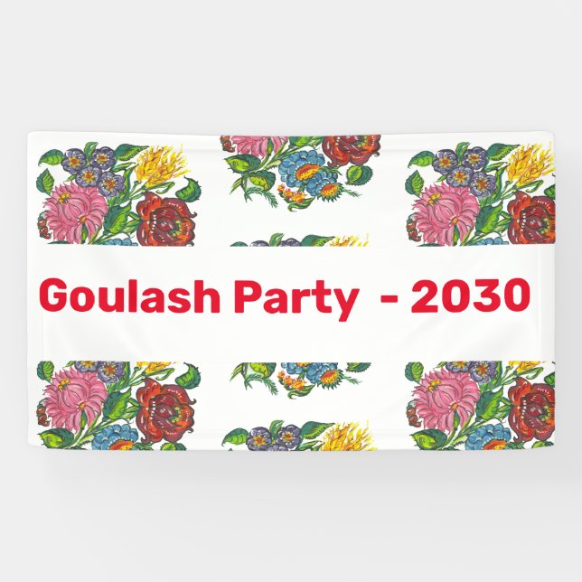Farbige ungarische Blume - personalisiert Banner (Horizontal)
