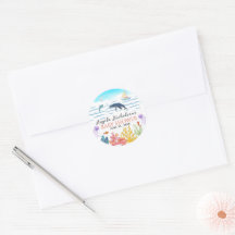Farbige Unterwasser-Aquarell-Baby-Party