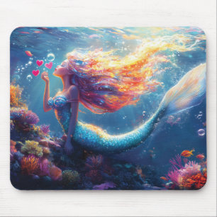 Farbige Unterwasser-Meerjungfrau-Illustration  Mousepad