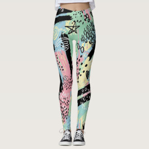 Farbige urbane Graffiti-Muster (12) Leggings