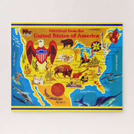 Farbige USA-Karte 16x20 Puzzle