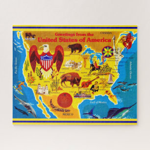 Farbige USA-Karte 16x20 Puzzle