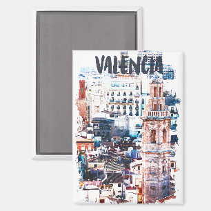 Farbige Valencia Spanien Architektur Stadt  Magnet