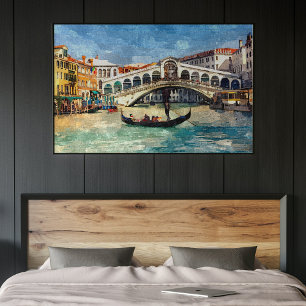 Farbige Venedig Canal Grande Aquarellmalerei Poster