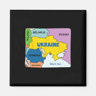 Farbige vereinfachte Ukraine-Karte Magnet