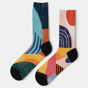Farbige vertikale abstrakte Linienmuster Socken