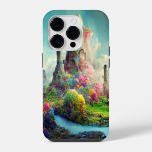 Farbige verzauberte Alien-Waldlandschaft iPhone 14 Pro Hülle