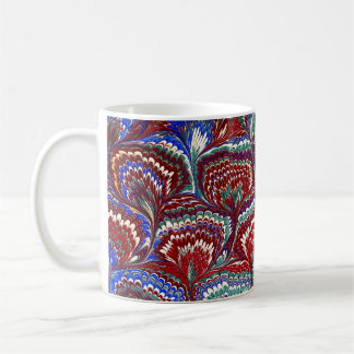 Farbige viktorianische Marmorpapier-Einband Kaffeetasse