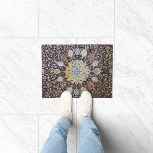 Farbige Vintage BlütenMandala Persischer Rug Fußmatte
