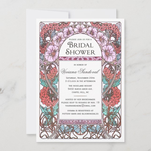 Farbige Vintage Bridal-Dusche Einladungen (Vorderseite)