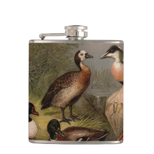 Farbige Vintage Entenmalerei Flachmann