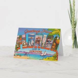 Farbige Vintage Florida Grüße Karte