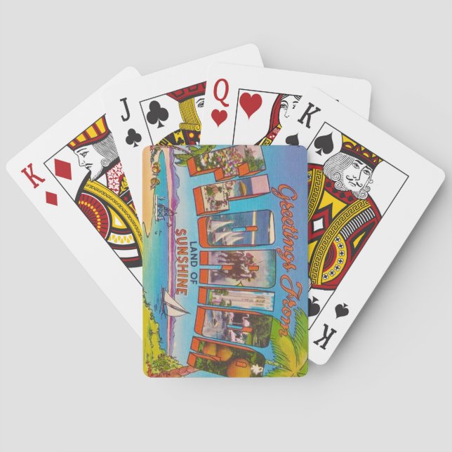 Farbige Vintage Florida Grußkarten Spielkarten (Rückseite)