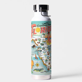 Farbige Vintage Florida Postkarte Trinkflasche