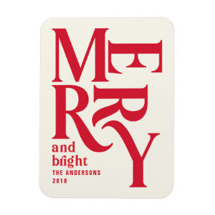 Farbige Vintage Fröhliche Ankündigung Magnet