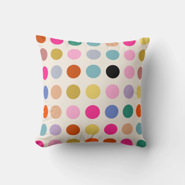 Farbige Vintage geometrische Punkte Kissen (Vorderseite)