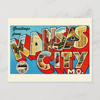 Farbige Vintage Kansas City Postkarte