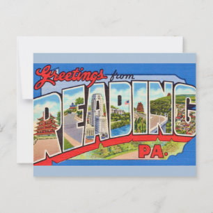 Farbige Vintage-Lese-PA Postkarte