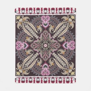 Farbige Vintage Mandala-Motive nahtlos Fleecedecke