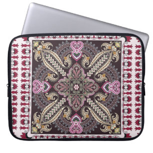 Farbige Vintage Mandala-Motive nahtlos Laptopschutzhülle