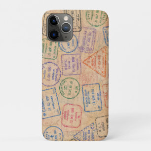 Farbige Vintage-Reisepass-Stempel, bunte Reise-Eph Case-Mate iPhone Hülle