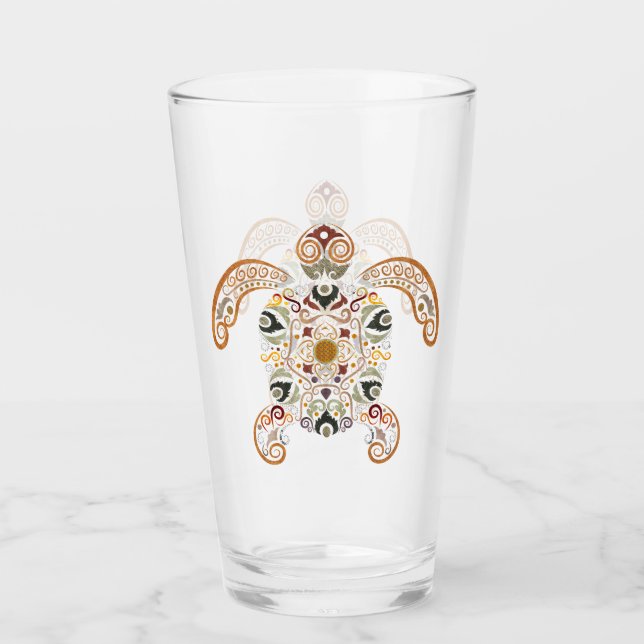 Farbige Vintage Schildkrötenkonstruktion Glas (Vorderseite)