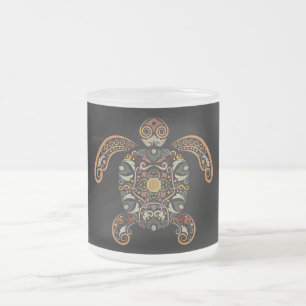 Farbige Vintage Schildkrötenkonstruktion Mattglastasse