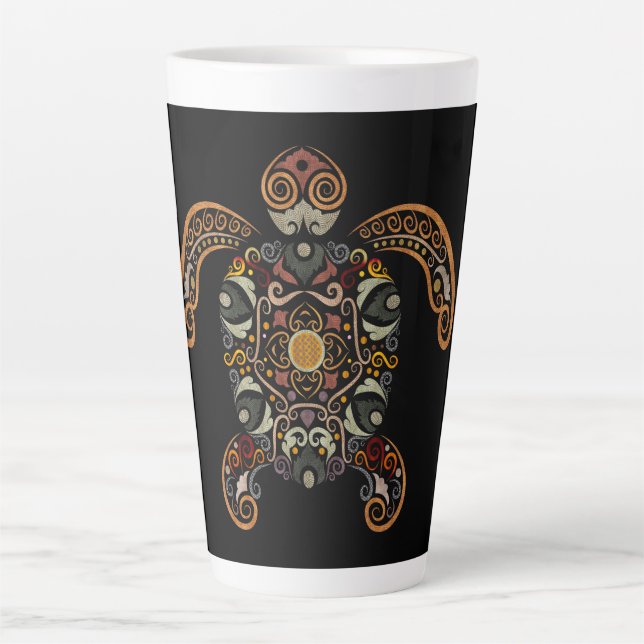 Farbige Vintage Schildkrötenkonstruktion Milchtasse (Vorderseite)