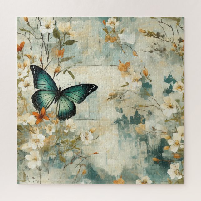 Farbige Vintage Schmetterlinge und Blume (6) (Vertikal)