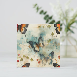 Farbige Vintage Schmetterlinge und Blume (7)