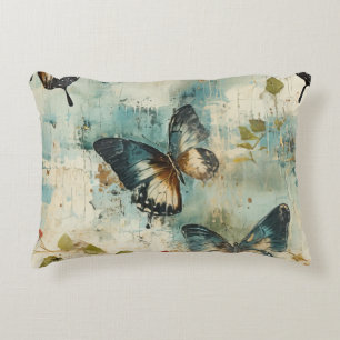 Farbige Vintage Schmetterlinge und Blume (7) Dekokissen