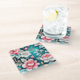 Farbige Vintage Stoffe Art Glas Untersetzer