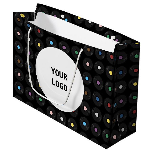 Farbige Vinyl Record Classic Große Geschenktüte (Vorderseite Schrägansicht)
