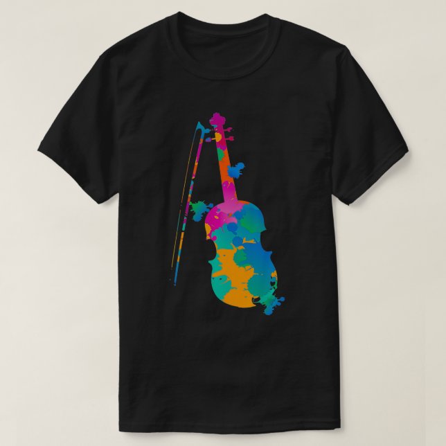 Farbige Violine T-Shirt (Design vorne)