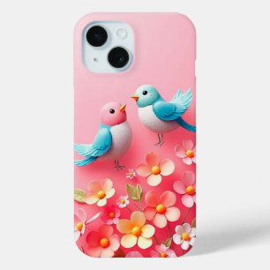 Farbige Vögel sitzen zwischen atemberaubenden Blum Case-Mate iPhone Hülle