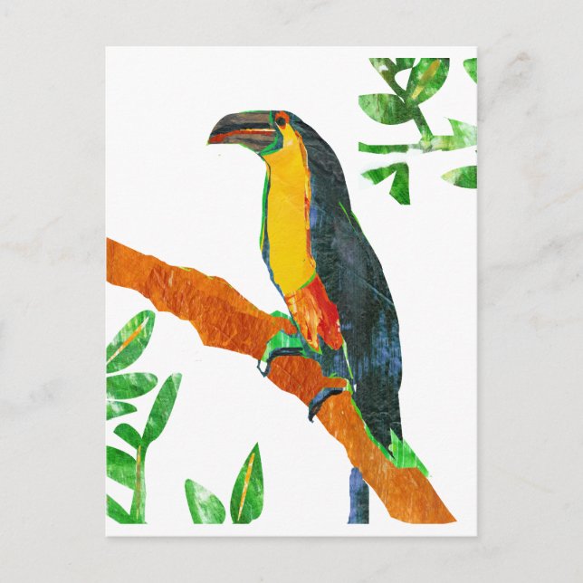 Farbige Vögel Toucan Postkarte (Vorderseite)