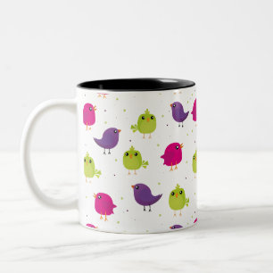 Farbige Vögel Zweifarbige Tasse