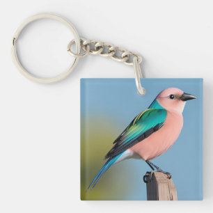 🐦 Farbige Vogelillustration für Naturstil 🐦 Schlüsselanhänger