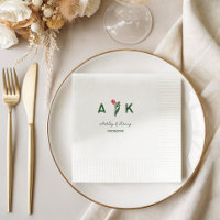 Farbige Volkskunst-Wildblumen-Monogramm-Hochzeit