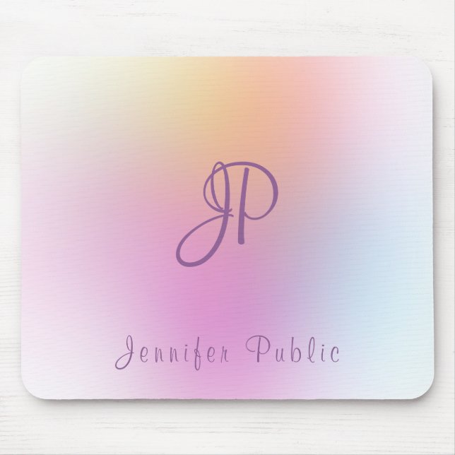 Farbige Vorlage für kalligrafisches Text Monogram Mousepad (Vorne)